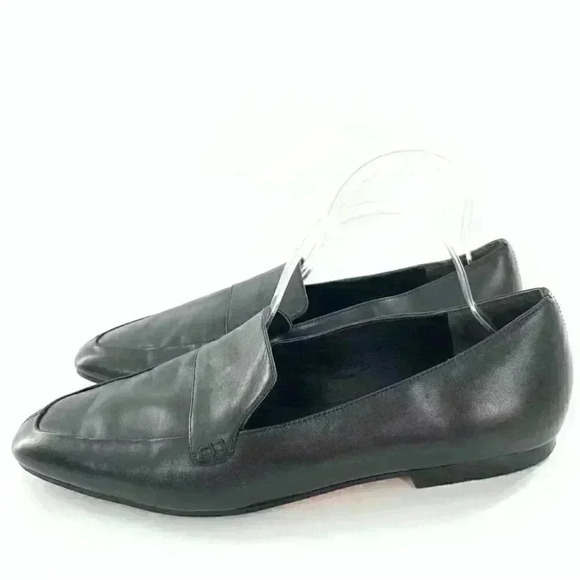 Via Spiga flats size 11 41 black leather minimalist Academia slip on loafers - Picture 5 of 14